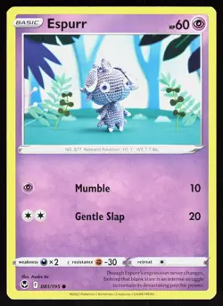 Espurr 081/195 Silver Tempest Lightly Played Asako Ito Pokemon TCG - Image 1
