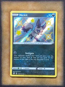 Pokemon Nickit SV081/SV122 Shining Fates: Shiny Vault Shiny Holo Rare NM - Image 1