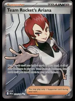 Team Rocket's Ariana 224/182 Ultra Rare Destined Rivals Pokemon Holo Near Mint - Image 1