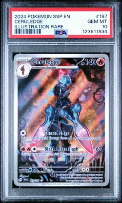 2024 POKEMON SSP EN-SURGING SPARKS ILLUSTRATION RARE #197 CERULEDGE PSA 10 - Image 1