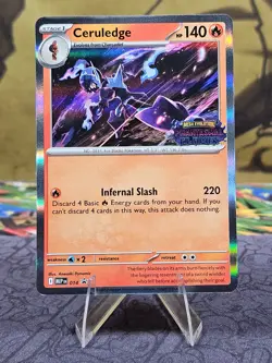 Pokemon TCG Ceruledge (Prerelease) MEG 014 - Phantasmal Flames Stamped Holo NM - Image 1