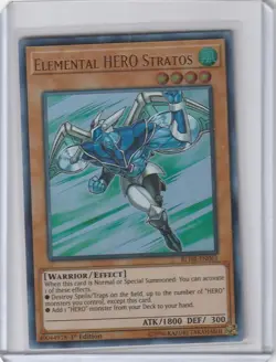 Yugioh BLHR-EN061 Elemental HERO Stratos-Ultra Rare 1st Edition - Image 1