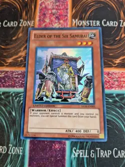 Yu-Gi-Oh! Elder of the Six Samurai SAAS-EN001 Super Rare Limited Near Mint - Image 1