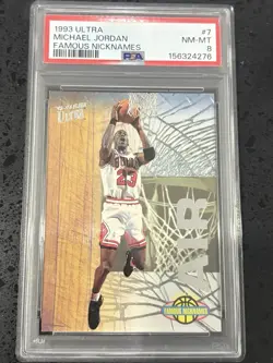 1993 Fleer Ultra Michael Jordan Famous Nicknames #7 Chicago Bulls PSA 8 - Image 1