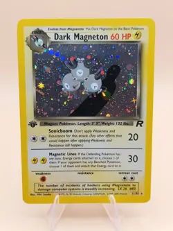 Dark Magneton 1st Edition Holo Rare Team Rocket 11/82 Pokemon Card - WOTC 1999 - Image 1