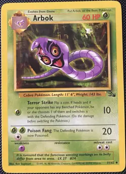 Arbok 31/62 Fossil Regular - Pokemon Card - Image 1