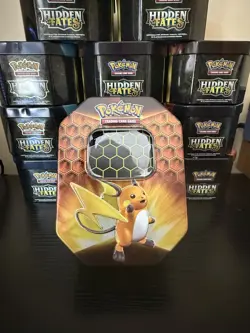 Pokemon Hidden Fates Raichu Tin Box - Empty Tin for card storage - No Packs - Image 1