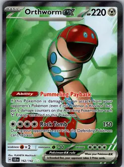 Orthworm ex 162/142 Ultra Rare Stellar Crown Pokemon Near Mint - Image 1