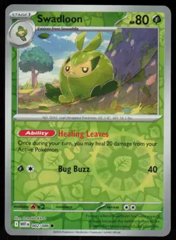 Swadloon 002/086 Common White Flare Pokemon Reverse Holo Near Mint - Image 1