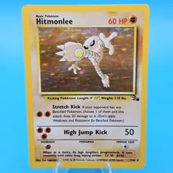 Pokemon Hitmonlee Holo 7/62 Unlimited TCG Fossil Rare WoTC - Image 1