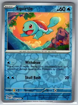 Squirtle 007/165 Common 151 Pokemon Reverse Holo Near Mint - Image 1