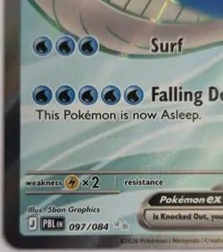 Pokemon TCG Pitch Black 097/084 Wailord EX UR Ultra Rare Mint Pack Fresh - Image 3