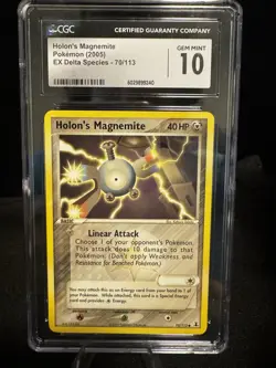 CGC 10 GEM MINT Pokemon Holon's Magnemite 70/113 EX Delta Species Common - Image 1