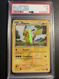 PSA 1.5 2011 POKEMON PIKACHU-HOLO Black And White Population 1 #115 - Image 1