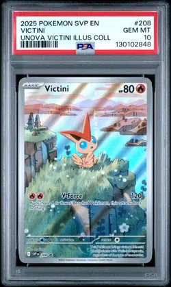 2025 POKEMON SVP EN # 208 VICTINI UNOVA VICTINI ILLUS COLL PSA 10 - Image 1