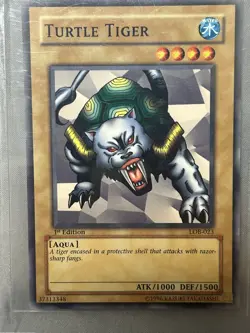 Yugioh - 1X Turtle Tiger - Common - 1st Edition - LOB-023 - Lightly Played - Image 1