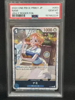 2024 One Piece Japanese Prb01 Nami Jolly Roger Foil PSA 10 #053 - Image 4