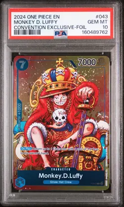 2024 ONE PIECE PROMOS CONVENTION EXCLUSIVE-FOIL #043 MONKEY D. LUFFY PSA 10 - Image 1