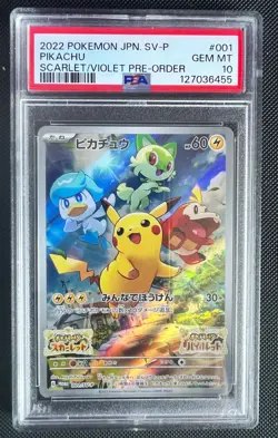 PSA 10 PIKACHU 001/SV-P - Scarlet & Violet pre-order promo 2022 Pokemon Japanese - Image 1