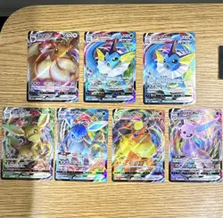Pokemon TCG Evolving Skies Chinese Eeveelution V/VMAX Holo Foil Lot 7 Cards - Image 1