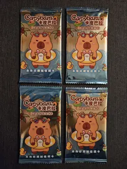 X4 Capybara Sealed Booster Packs - CCG TCG - 5 Cards Per Pack - Chinese - Cute - Image 1
