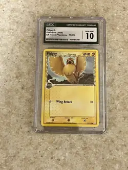 CGC 10 Gem Mint TCG Pidgey Delta Species 77/110 EX Holon Phantoms Pokemon Card - Image 1