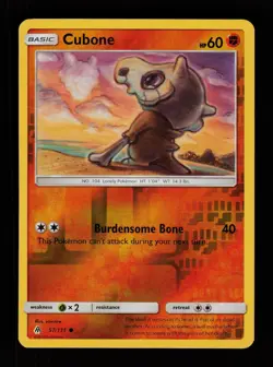 Cubone 57/131 Reverse Holo Common Forbidden Light Pokemon Cards - Image 1