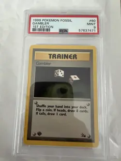 1999 Gambler #60/62 1st Edition PSA 9 Mint Vintage Pokemon Card Fossil - Image 1