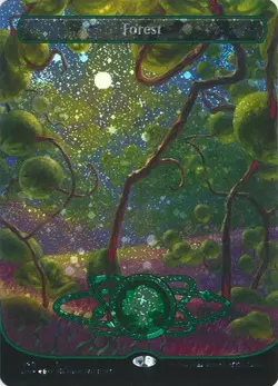 MTG Unfinity - Forest 490 (Galaxy Foil) - Image 1
