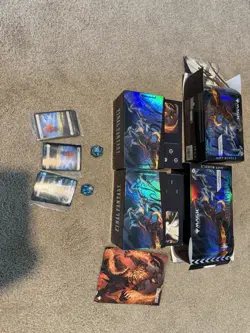(2)MTG Final Fantasy Gift Bundle - DICE Basic Lands & Poster Included - NO PACKS - Image 1