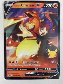 Lance’s Charizard V SWSH133 Pokemon Celebrations Black Star Promo Holo NM - Image 1