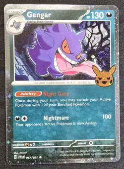 2024 Pokemon Gengar Trick or Trade 057/091 Cosmos Holo Edge Swirl NM - Image 3