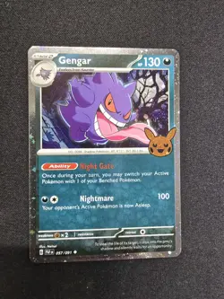 2024 Pokemon Gengar Trick or Trade 057/091 Cosmos Holo Edge Swirl NM - Image 5