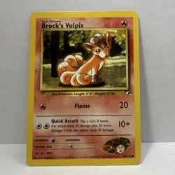 Pokemon TCG Brock's Vulpix 73/132 Gym Heroes Unlimited Common 40 HP 1999 - Image 1