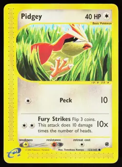 Pidgey 123/165 - Vintage Pokemon Expedition Base Set - Common - LP/MP - Image 1