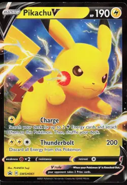 Pikachu V SWSH061 Sword & Shield Promo - Holo Pokemon NM/M (Promo) - Image 1