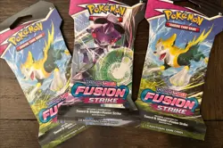 LOT Of 3: Pokemon Fusion Strike Sleeved Booster Pack TCG Sword & Shield - Image 1
