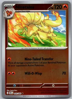 Ninetales 009/086 Uncommon Chaos Rising Pokemon Reverse Holo Near Mint - Image 1