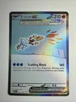 Eiscue EX 222/197 Special Illustration Rare Obsidian Flames Pokemon Near Mint - Image 1