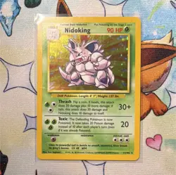 WotC Pokemon TCG Base Set Nidoking 11/102 Holo Rare English 1999 90 HP - Image 1