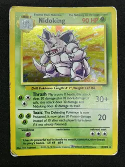 Pokemon Nidoking Holo Card TCG Base Set 11/102 HP - Image 1