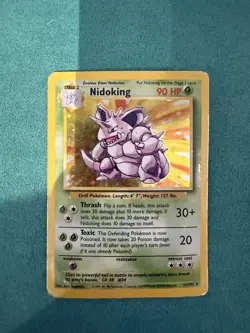 Pokemon TCG-Nidoking Holo 11/102 Base Set Pokemon Card HP - Image 1