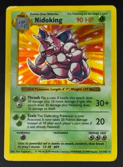 Pokemon TCG: Nidoking - 11/102 Holo Rare Base Set [Shadowless | HP] - Image 1