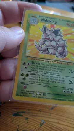 Pokemon TCG Base Set Nidoking 11/102 Holo Rare 90 HP English 1999 WOTC - Image 1
