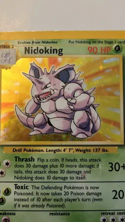 Pokemon TCG Nidoking Base Set Holo Card 11/102 Unlimited HP - Image 2