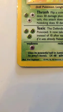 Pokemon TCG Nidoking Base Set Holo Card 11/102 Unlimited HP - Image 5