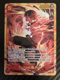 ONE PIECE CCG The Time Of Battle PORTGAS.D.ACE Secret Gold Card OP16-118 SEC - Image 2