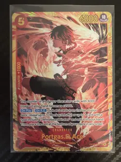 ONE PIECE CCG The Time Of Battle PORTGAS.D.ACE Secret Gold Card OP16-118 SEC - Image 4