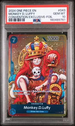 2024 ONE PIECE PROMOS CONVENTION EXCLUSIVE-FOIL #043 MONKEY D. LUFFY PSA 10 - Image 1