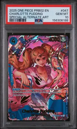2025 One Piece PRB-02 Charlotte Pudding SP Special Alternate Art OP06-047 PSA 10 - Image 1
